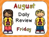 August Daily Skills Review PowerPoints for Kindergarten~Gr