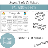 August Daily Writing Prompts |Print & Digital | Info & Creative|