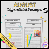 August Differentiated Reading Comprehension Passages Lexil