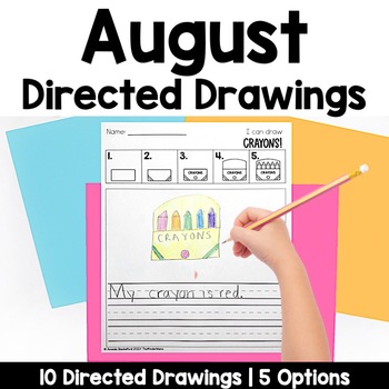 Preview of August Directed Drawings with Shapes | Back to School