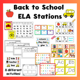 August ELA Activities - ELA Stations (Back to School)