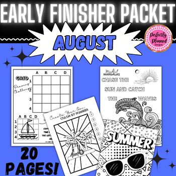 Preview of August Early/Fast Finishers | Fun Activity Packet | End of the Year | Summer