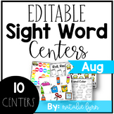 August Editable Sight Word Games and Centers