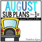 August Emergency Sub Plans for 1st Grade