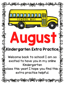 Preview of Kindergarten: August Extra Practice Packet