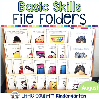 Preview of August File Folder Activities - Basic Concepts Games for Special Education