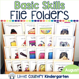 August File Folder Activities - Basic Concepts Games for S