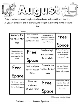 Preview of Homework Choice Bingo Board & Correlating Pages For the Year