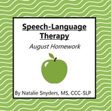 August Homework Packet for Speech-Language Therapy