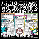 August How-To Narrative Opinion Writing Prompts 3rd 4th Gr