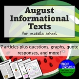 August Informational Texts for Middle School