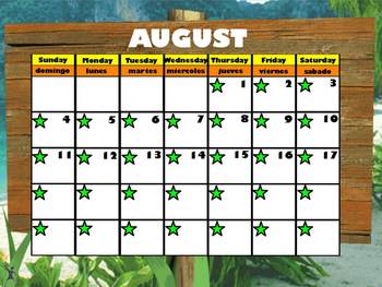 Preview of August Interactive Calendar