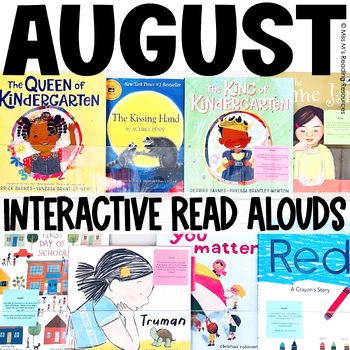 Preview of August Interactive Read Alouds Bundle | Back to School Activities Read Alouds