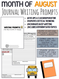 Writing Prompts AUGUST (Bell Ringer, Morning Work, Daily Writing)