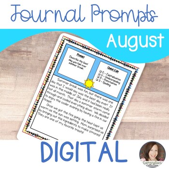 Preview of August Journal Writing Prompts for use with Google Classroom™