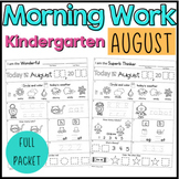 August Kindergarten Morning Work FULL PACKET Printable and