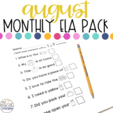 August Language Arts Printables for Special Education