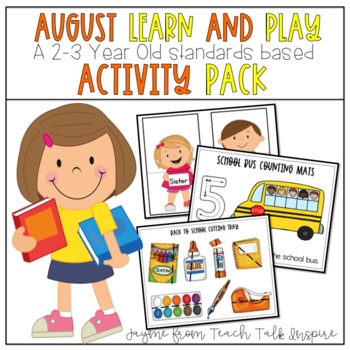 Preview of August Learn and Play Toddler Activities