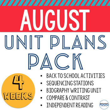 Preview of August Lessons and Activities BUNDLE - 20 Days - Perfect for back to school!