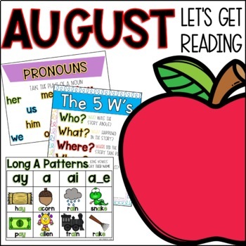 Preview of August Lets Get Reading 2nd Grade NO PREP Printable Reading Activities