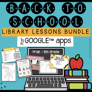 Preview of Back to School Library Lessons Bundle PreK-5th