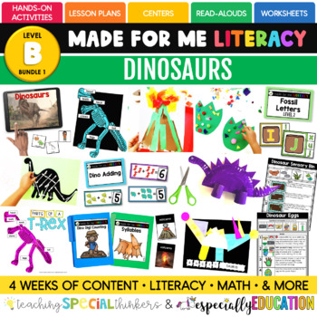 Preview of August or ESY: All About Dinosaurs (Made For Me Literacy)