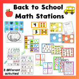 August Math Activities - Math Stations (Back to School)