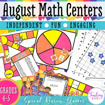 Preview of August Math Centers 4th & 5th Grade 