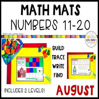 Preview of August Math Mats Numbers 11 to 20 | Back to School Counting Teen Activity