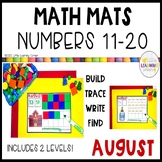 August Math Mats Numbers 11 to 20 | Back to School Countin