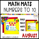 August Math Mats Numbers to 10 |  Counting Center Activity