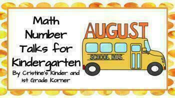 Preview of August Math Number Talks and Subitizing to 5 for Kindergarten with Google Slides