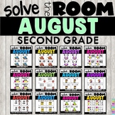 August Math Task Cards - 2nd Grade Back to School Activiti