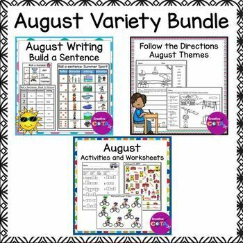 Preview of Occupational Therapy August Math and Literacy Fine Motor Activities Bundle