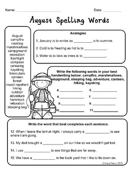 August Math and Literacy Printables Upper Elementary | TpT