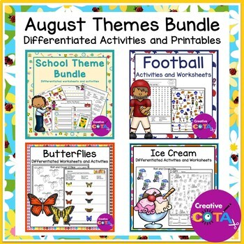 Preview of Occupational Therapy August Literacy Math & Writing Worksheets & Activities