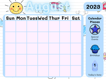 Preview of August Morning Calendar