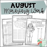 August Morning Work | For Upper Elementary | ELA and Math Review