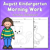 August Morning Work for Kindergarten: Printable NO PREP