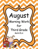 August Morning Work for Third Grade