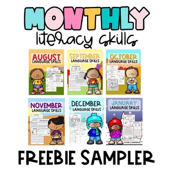 Preview of August NO PREP 3rd Grade Literacy Worksheets