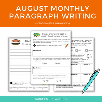 Preview of August Paragraph Writing - Graphic Organization Strategies