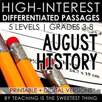 Preview of August Passages: History - Distance Learning Compatible