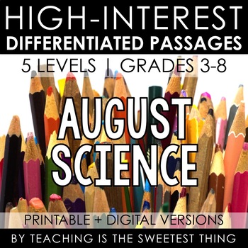 Preview of August Passages: Science - Distance Learning Compatible