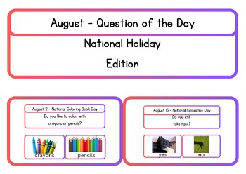 Preview of August Question of the Day - National Holiday Edition