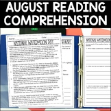 August Reading Comprehension Passages | Monthly Reading Passages