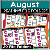 August Reading File Folders | Back to School | Literacy Centers
