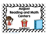 August Reading and Math Centers for Kindergarten