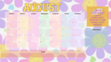 August Retro Desktop Wallpaper Calendar