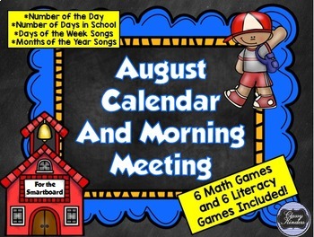 Preview of August SMARTboard Calendar and Games!
